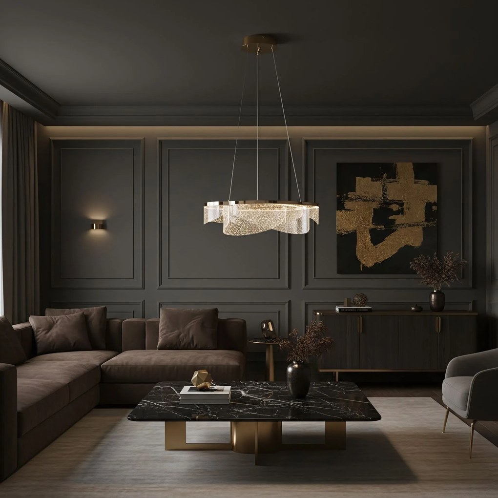 Toolight Toolight, stropné svietidlo 50cm, 57W, 4000K, 4000lm, LED G138-CP, zlatá, OSW-02622