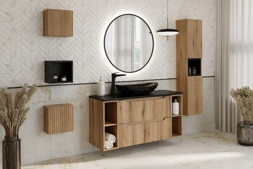 Koupelnová sestava Nova s deskou a skříňkami 80 cm dub coast evoke