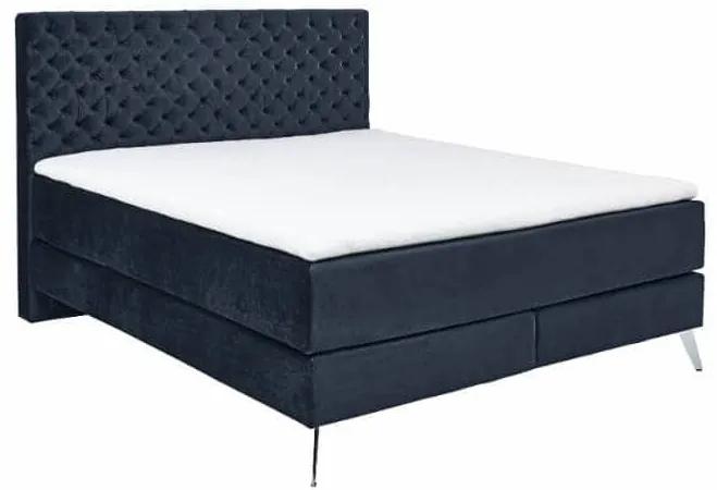 Boxspring posteľ oliver 180 x 200 tmavo modrá MUZZA