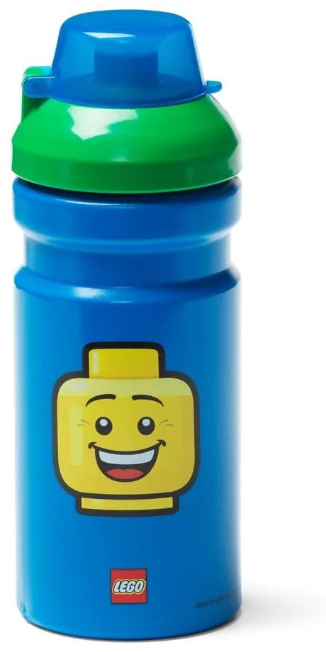Modrá fľaša na vodu so zeleným vekom LEGO® Iconic, 390 ml