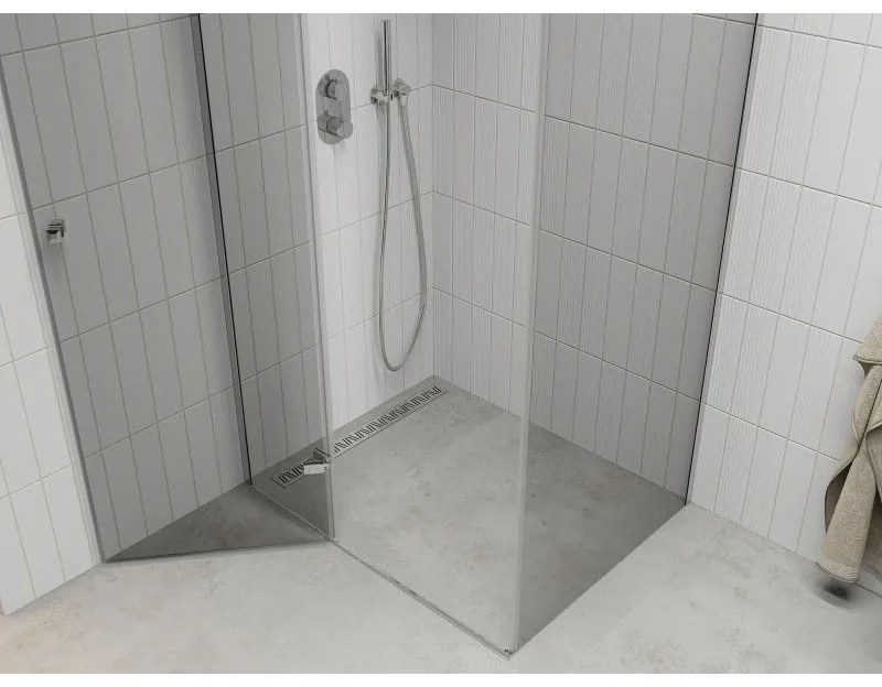 Mexen Roma, sprchovací kút 115 (dvere) x 100 (stena) cm, 6mm číre sklo, chrómový profil, 854-115-100-01-00