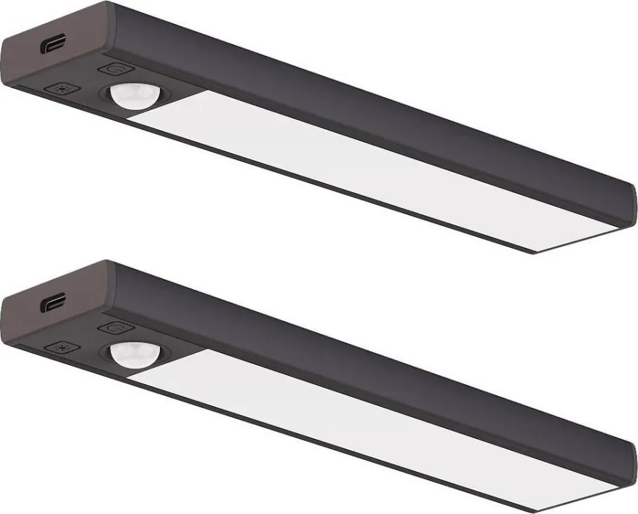 SADA 2x nabíjateľné osvetlenie nábytku so senzorom VIRO LED/1W/800 mAh 20 cm CCT čierne