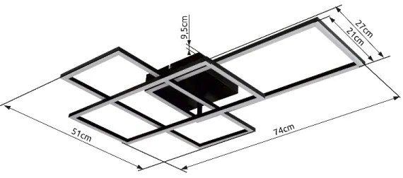 Globo 67227-40NBSH - LED stmívatelné stropní svítidlo GABRIEL 40W/230V pr. 51x74