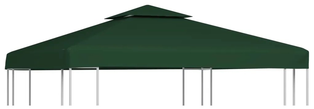 vidaXL Náhradná strieška na altánok 310 g/m², zelená 3x3 m