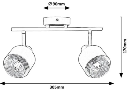 Rabalux - Bodové svietidlo 2xE14/40W/230V