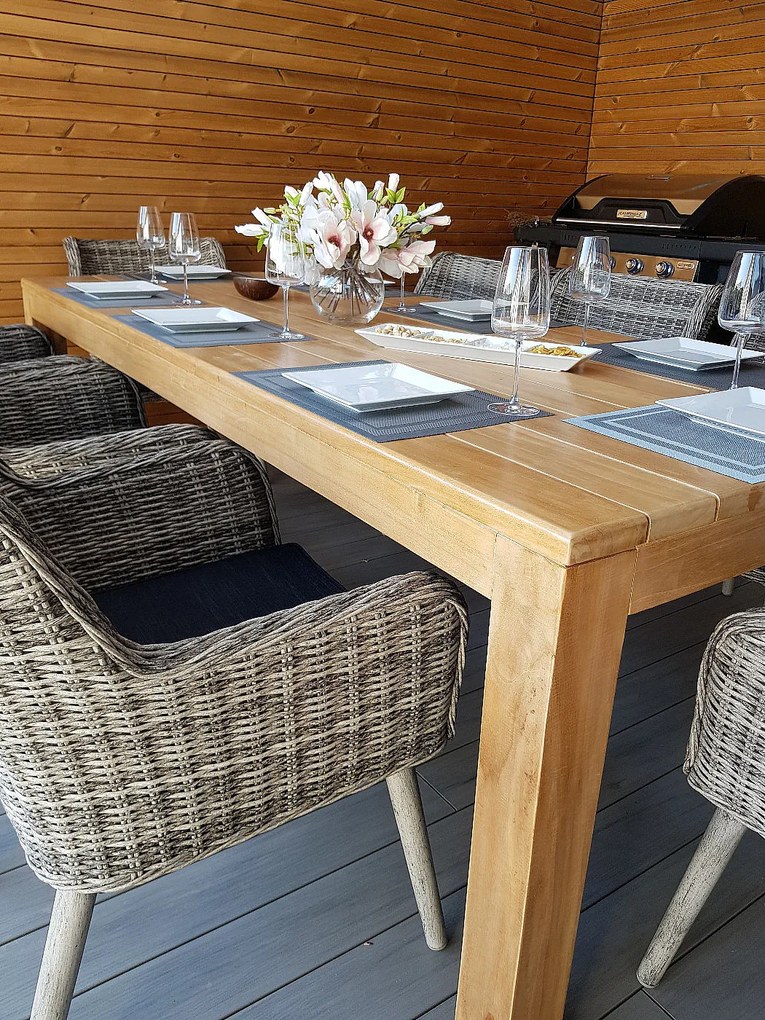 DEOKORK Teakový masívny stôl MONTE CARLO 240 cm