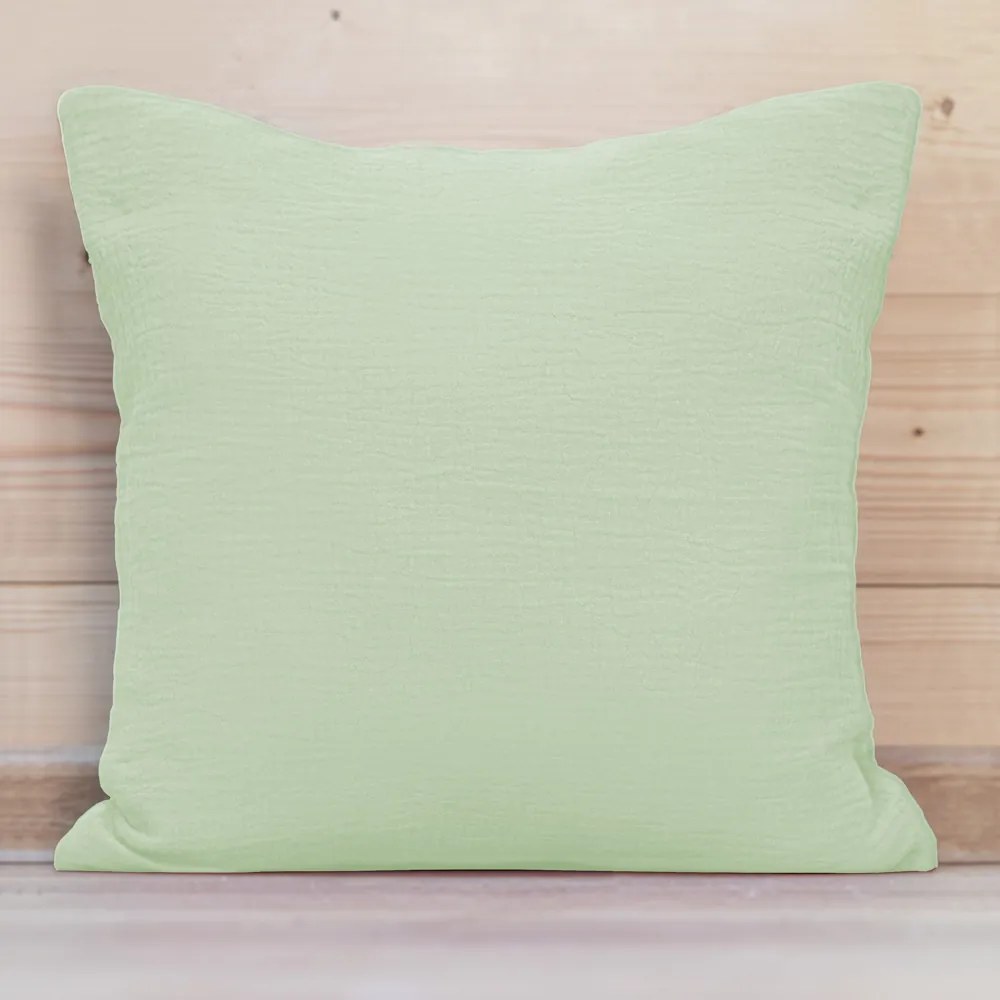 Biante Mušelínová obliečka na vankúš MSN-067 Pastelovo pistáciová 30 x 50 cm