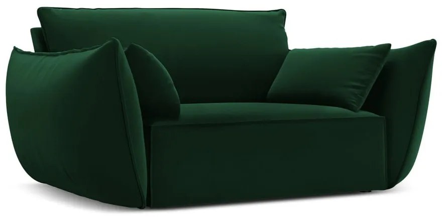 Tmavozelené zamatové kreslo Vanda – Mazzini Sofas