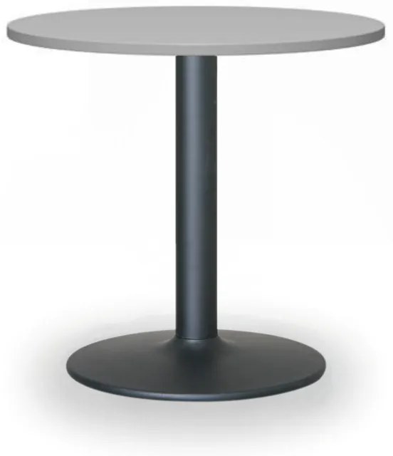 Konferenčný stolík ZEUS II, priemer 60 cm, čierna podnož, sivá