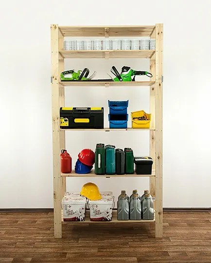 REGÁL DREVENÝ Maxi 6N 230x120x50 - BOROVICA