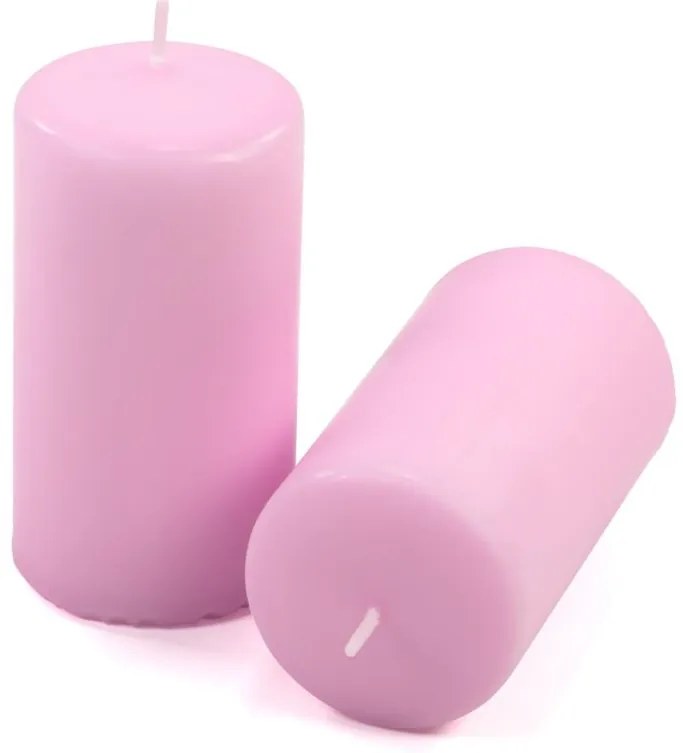Sada stĺpových sviečok, 11,5 cm, Ø 6 cm, ružová, 6 ks