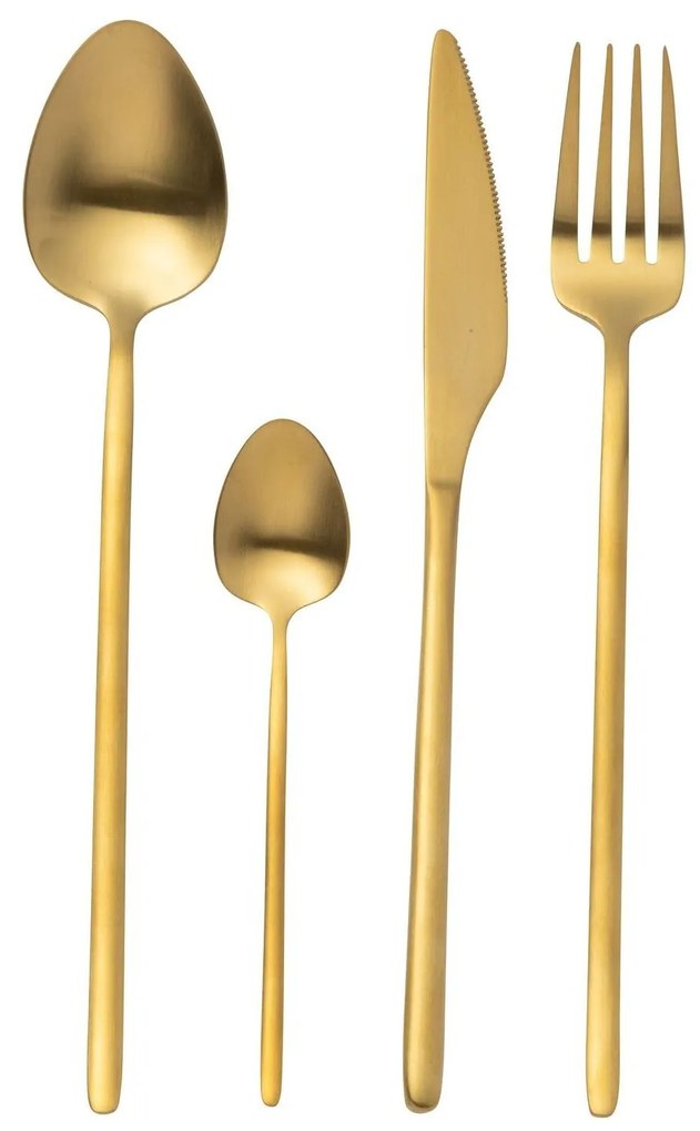 Sada 24ks matných zlatých kovových príborov Timothée