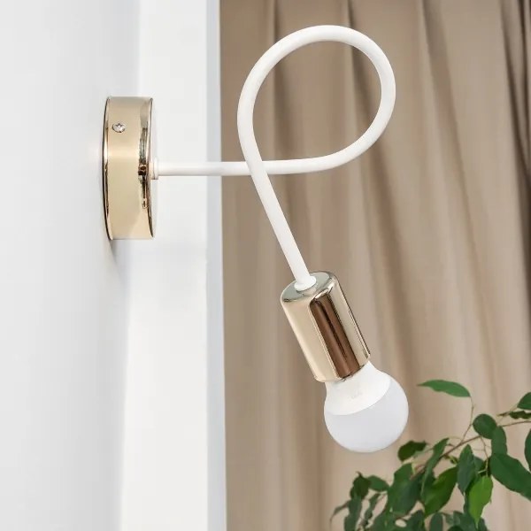 Nástenné svietidlo OXFORD 1xE27/15W/230V zlatá/biela