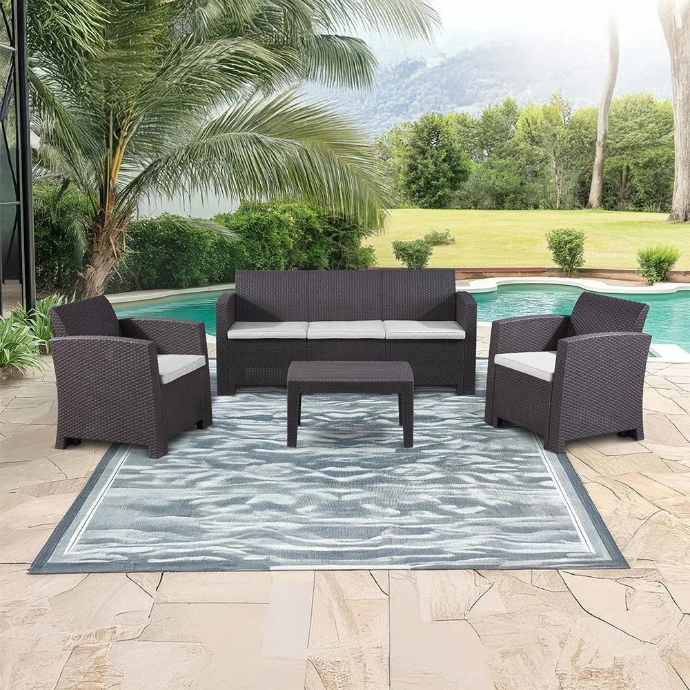 Veľký ratanový set Avenberg IBERIA-čierny ratan