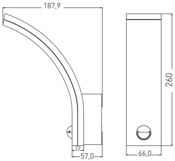 LED vonkajšie nástenné svietidlo so snímačom pohybu a súmraku LED/20W/230V IP65