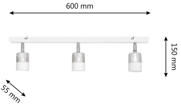 LED Bodové svietidlo TUBSSON 3xGU10/4,8W/230V biela/lesklý chróm