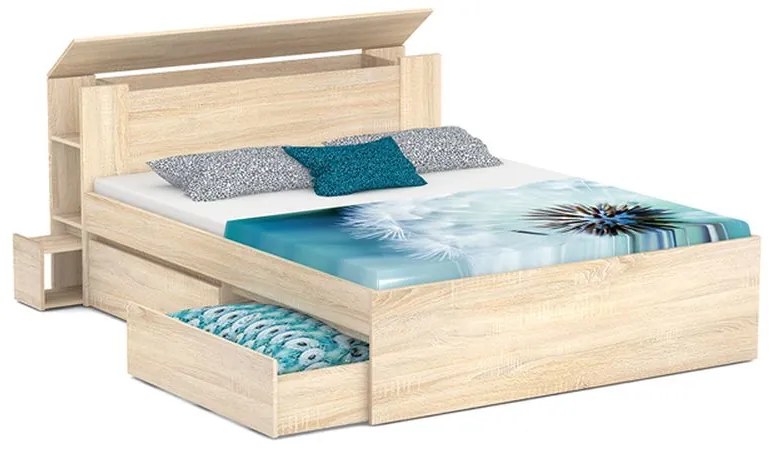 posteľ REA AMY 160, manželská, dub vicenza