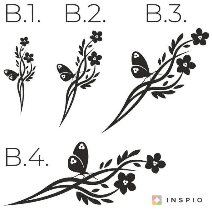 Nálepka na stenu - Ornament s motýľom