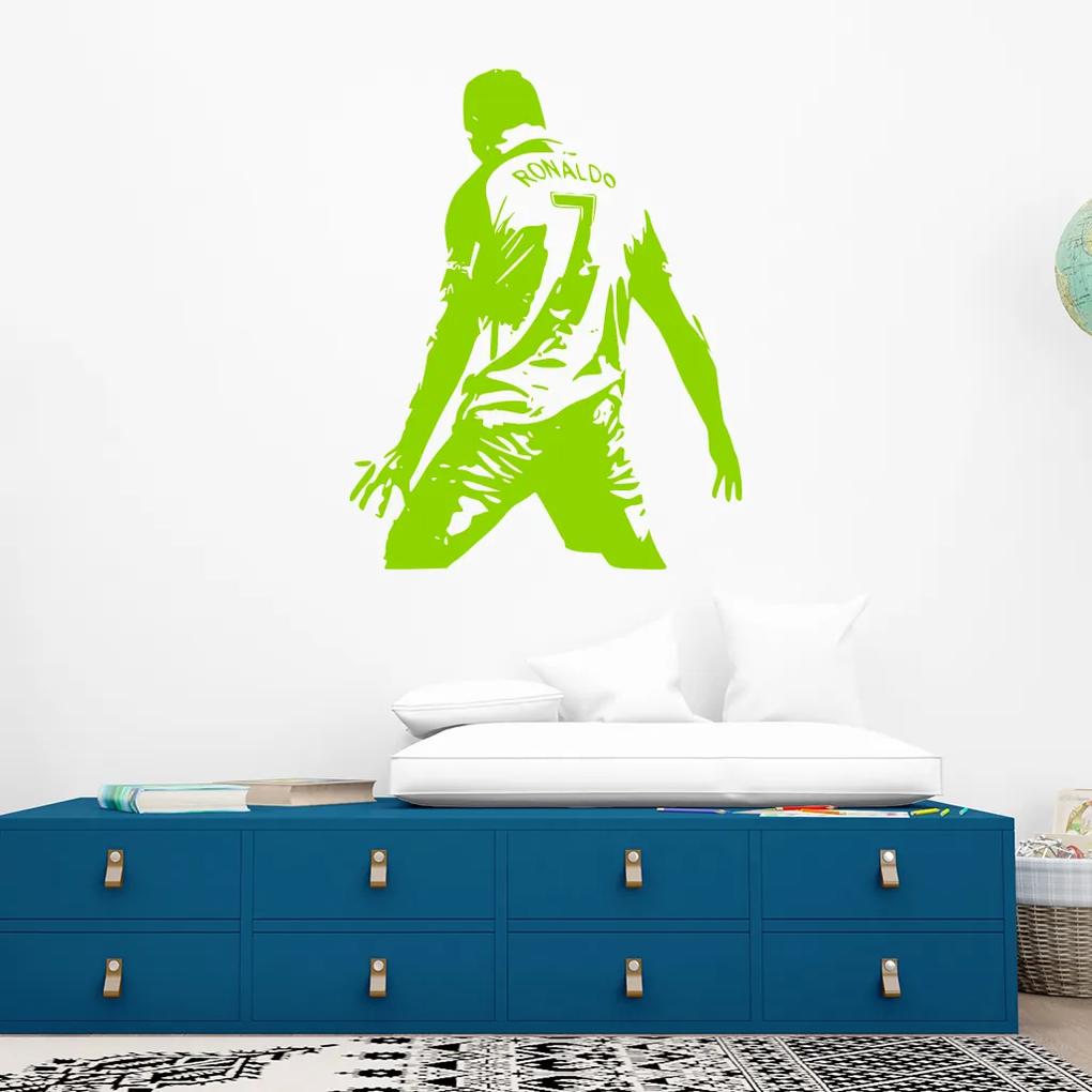 Veselá Stena Samolepka na stenu na stenu Futbalista Ronaldo Farba: černá