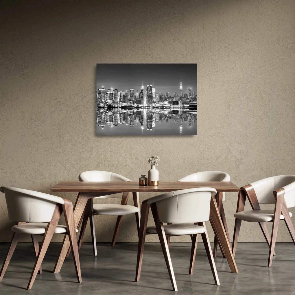 Sklenený obraz - New York, čiernobiely (70x50 cm)