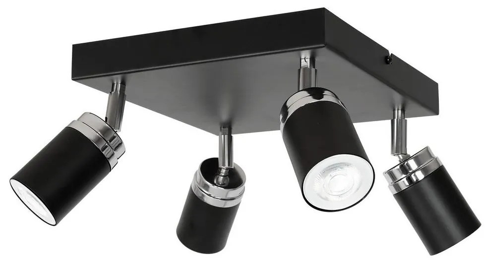 Bodové svietidlo RENO 4xGU10/8W/230V čierna/chróm