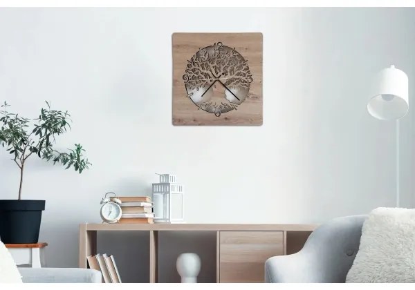 Li-Go 23537/DUB2 - LED stmievateľné hodiny LED/10W/5V 20000 mAh 42x42 cm dub + DO