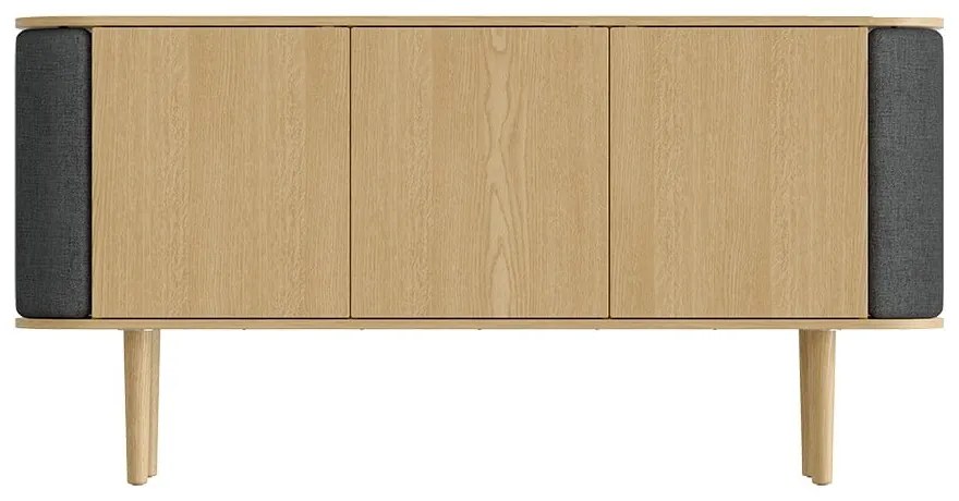 Nízka komoda v dekore duba v antracitovo-prírodnej farbe 150x75 cm Treasures – UMAGE