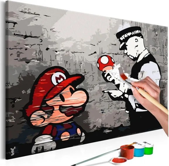 DIY set na tvorbu vlastného obrazu na plátne Artgeist Mario, 60 × 40 cm
