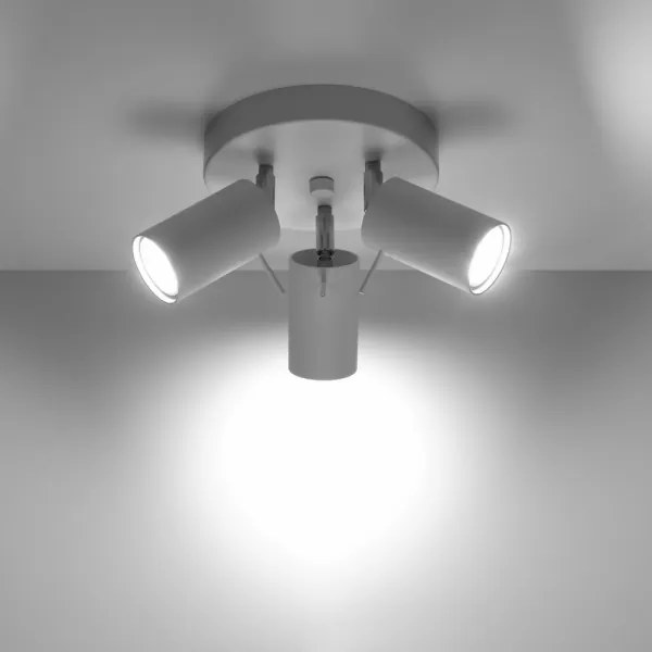 Sollux SL.1015 - Bodové svietidlo RING 3xGU10/10W/230V biela