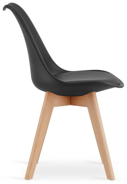 Jedálenská zostava stôl Artisan 80 X 80 čierne nohy + 4 stoličky MARK čierne/ prírodné nohy