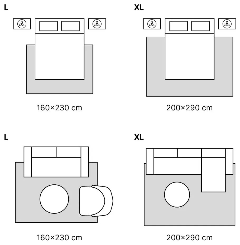 Sivý koberec 200x280 cm Soft – FD