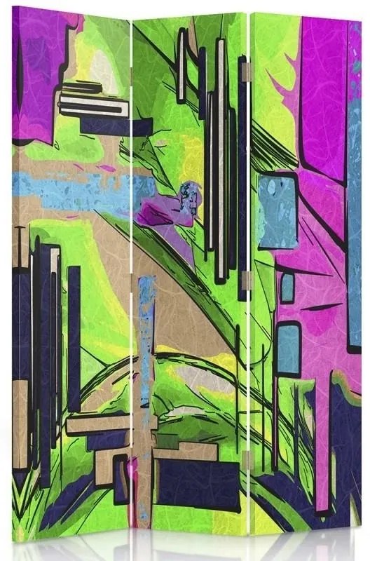 Gario Paraván Abstraktná krajina Rozmery: 145 x 170 cm, Prevedenie: Otočný paraván 360°