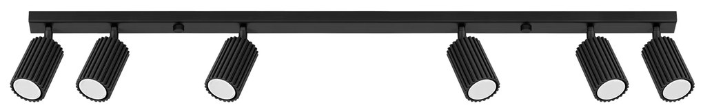 Bodové svietidlo Karbon, 6x čierne kovové tienidlo, (možnosť polohovania)