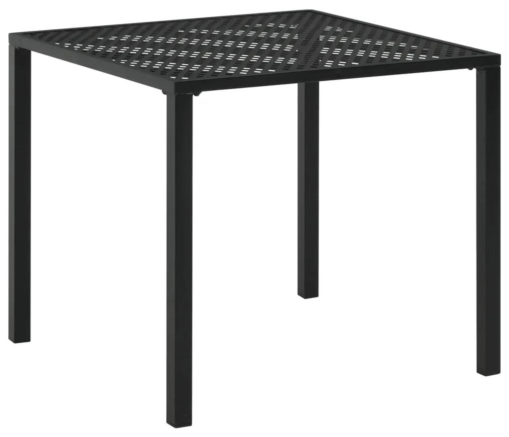 Záhradný stôl, čierny 80x80x72 cm, oceľ 44266