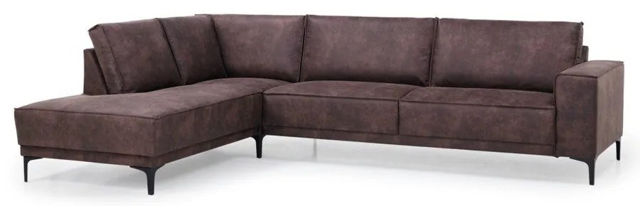 Hnedá rohová pohovka z imitácie kože (ľavý roh) Copenhagen – Scandic