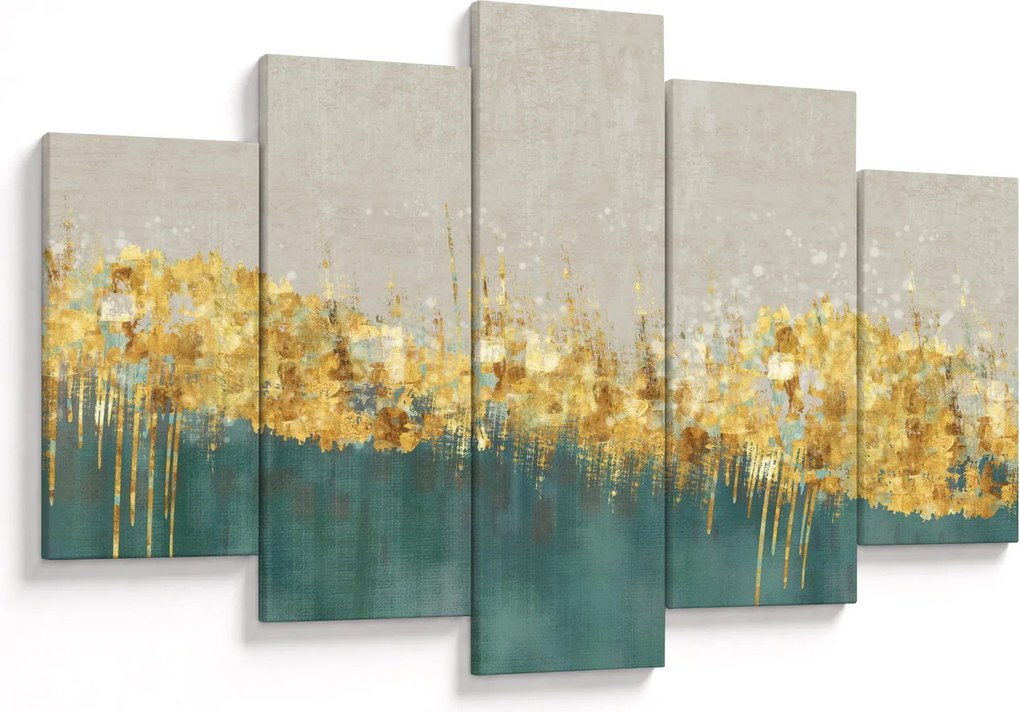 Obraz - Textúra so zlatým dekorom (150x105 cm)