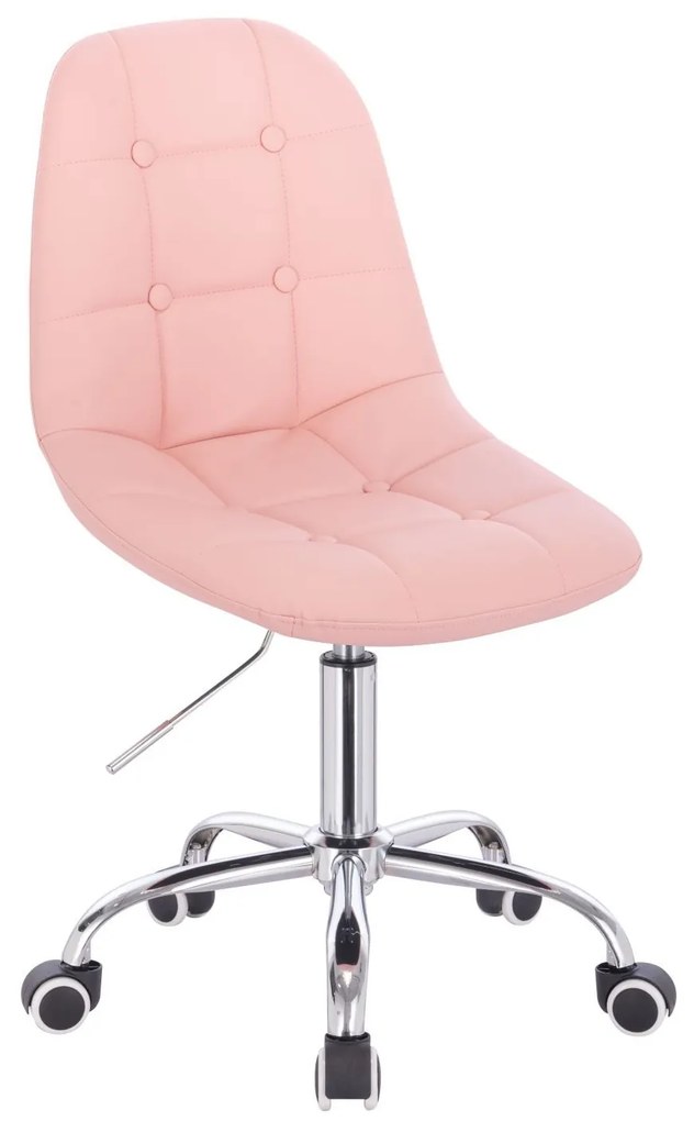 LuxuryForm DESIGN Stolička SAMSON na strieborné podstave s kolieskami - ružová