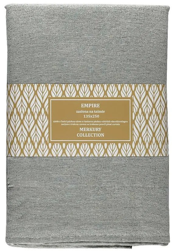 Záves na páske Empire 135x250 sivá Merkury Home