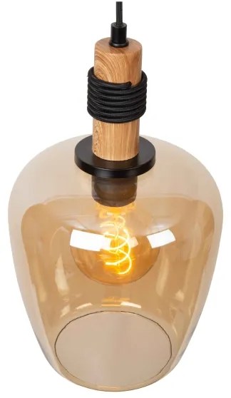 Lucide 45408/22/62 - Luster na lanku ILONA 1xE27/40W/230V pr. 22 cm čierna/béžová