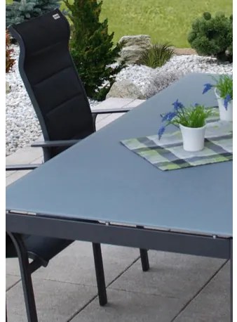 Doppler SALERNO MIAMI antracit - záhradná hliníková súprava 6+1/stôl 150 x 90