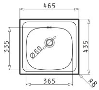 Pyramis 100139601 - Kuchynský drez E33 46,5x43,5 cm satin