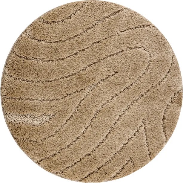 Kúpeľňový koberček SUPREME WAVES vlny, béžový kruh