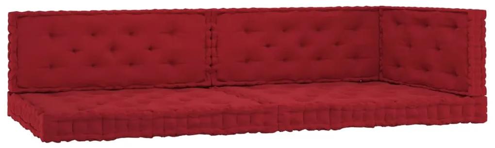 Podlahové paletové podložky 5 ks burgundské červené bavlna