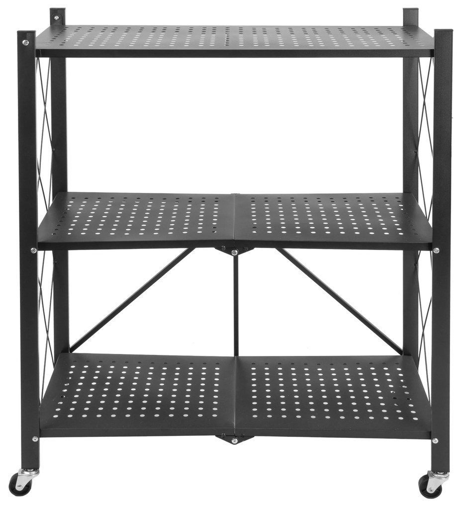 Skladací regál GESTEL s 3 policami čierny