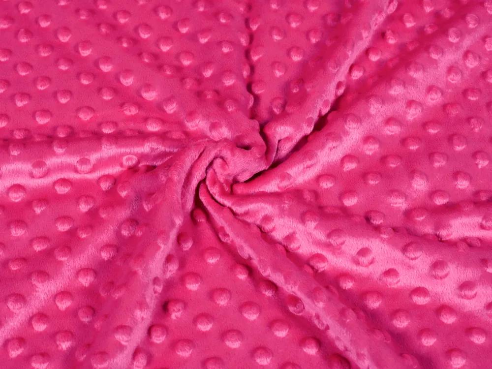 Biante Detské posteľné obliečky do postieľky Minky 3D bodky MKP-018 Purpurové Do postieľky 90x140 a 40x60 cm