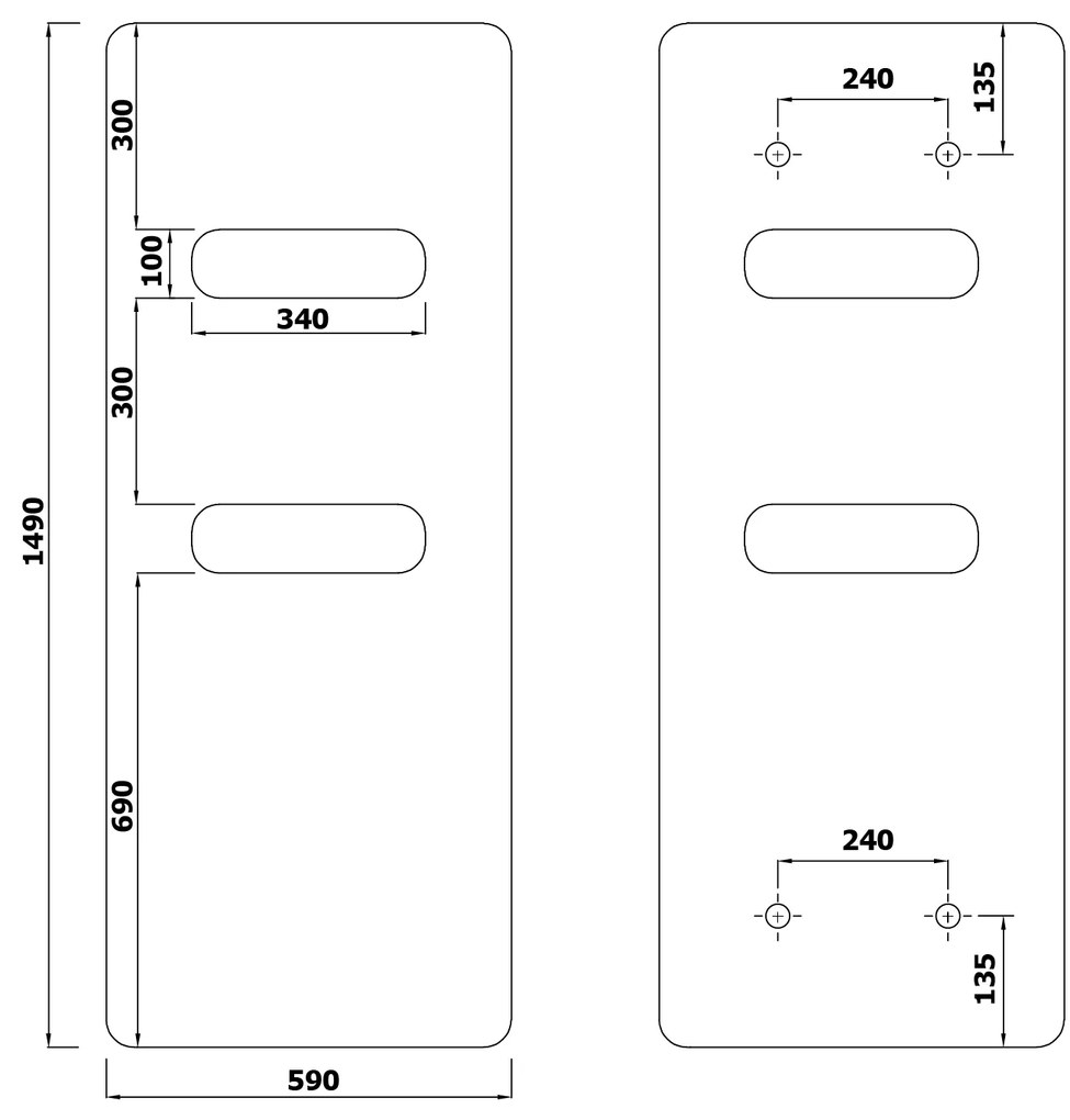 Sapho Sapho, TABELLA OPEN vykurovacie teleso 590x1490 mm, biela matná, MI1459