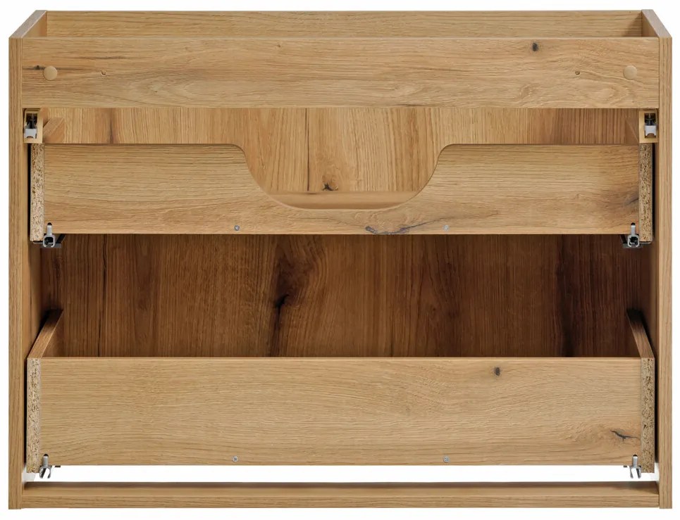 Závěsná skříňka pod umyvadlo Nova Oak I s deskou 80 cm černá/dub coast evoke