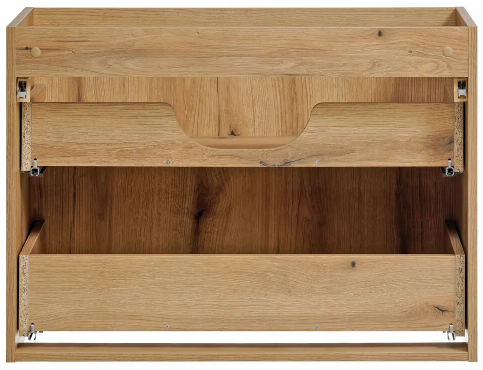 Závesná skrinka pod umývadlo Nova Oak I s doskou 80 cm čierna/dub coast evoke