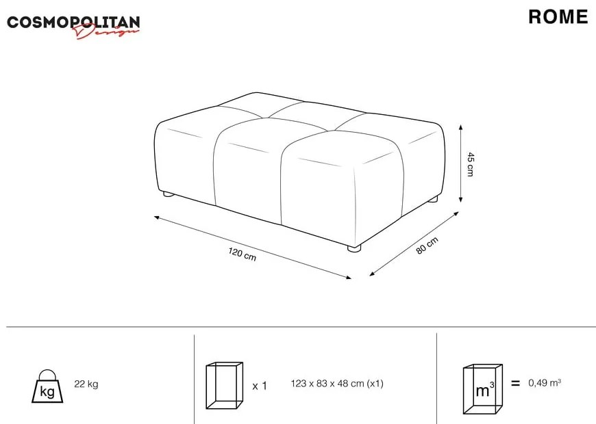 Modrý modul pohovky Rome - Cosmopolitan Design