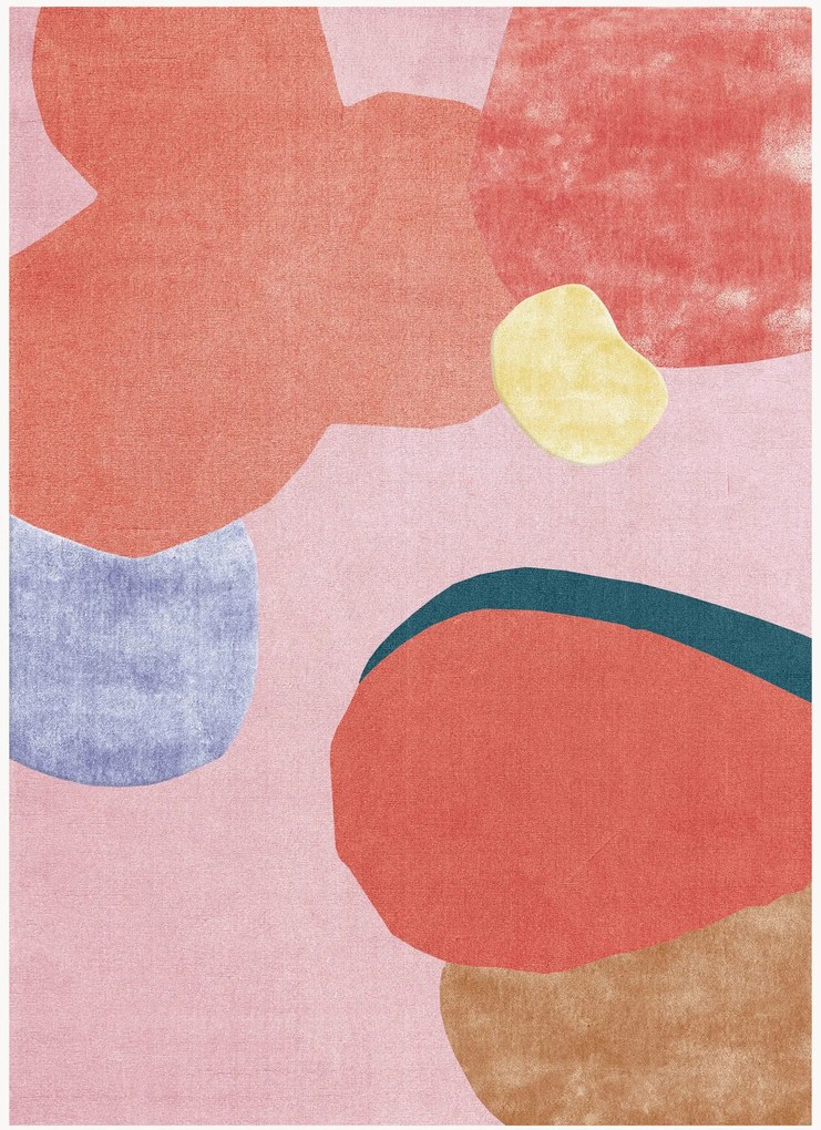 Ručne tkaný vlnený koberec's dlhým vlasom Secret Garden